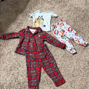 Kids Red Plaid Pajama Set